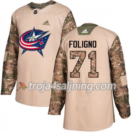 Blue Jackets tröja Nick Foligno 71 Adidas 2017-2018 Camo Veterans Day Practice Authentic - NHL Tröjor Herr